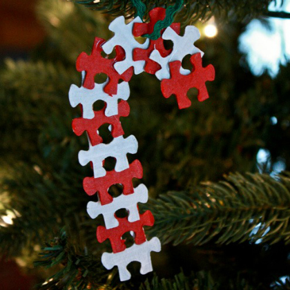 candy cane is made from misplaced puzzle pieces!