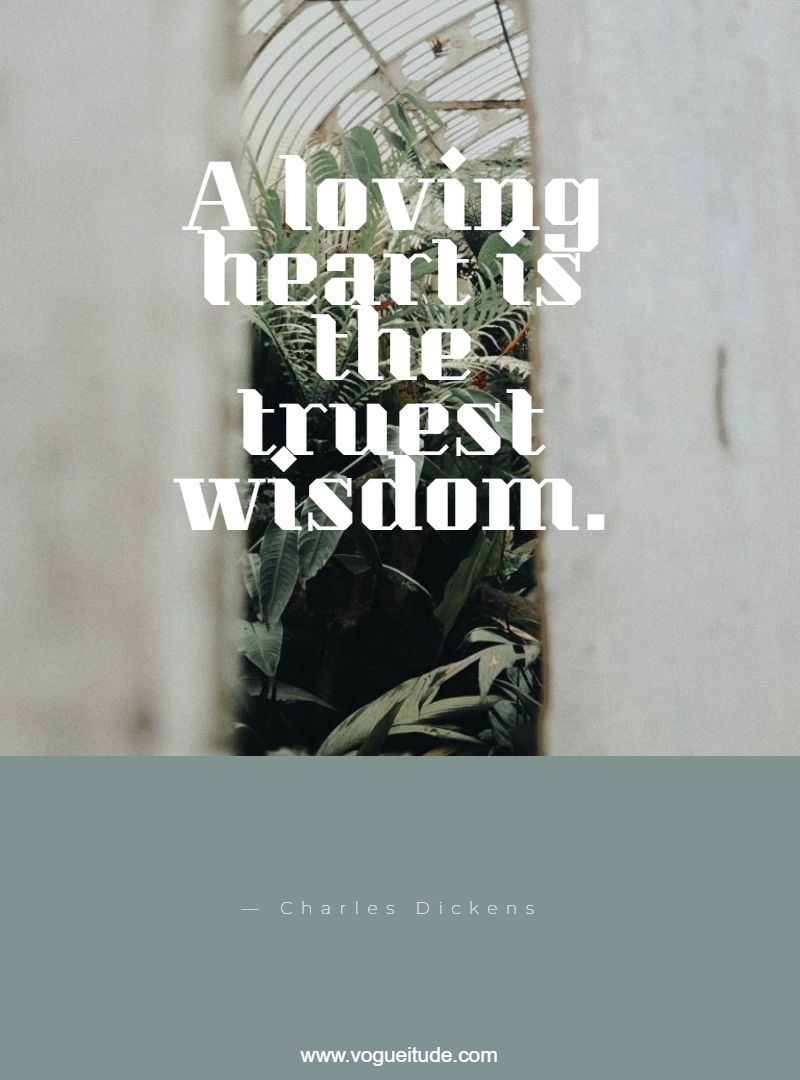 A loving heart is the truest wisdom.