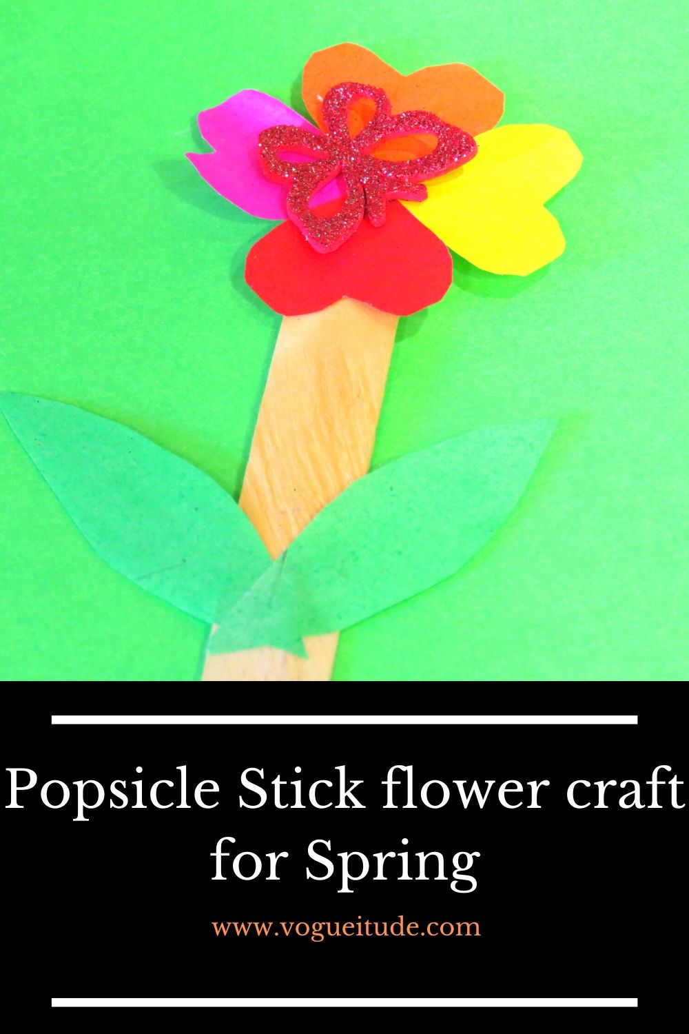 Popsicle Stick Flower Craft For Spring