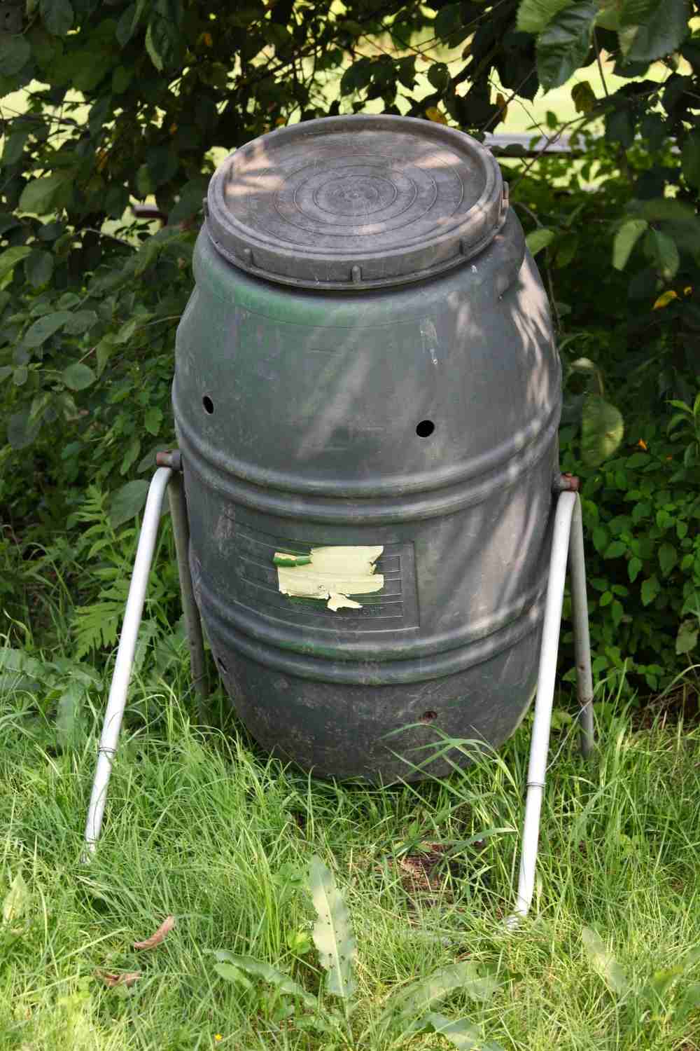 DIY wine barrel compost bins